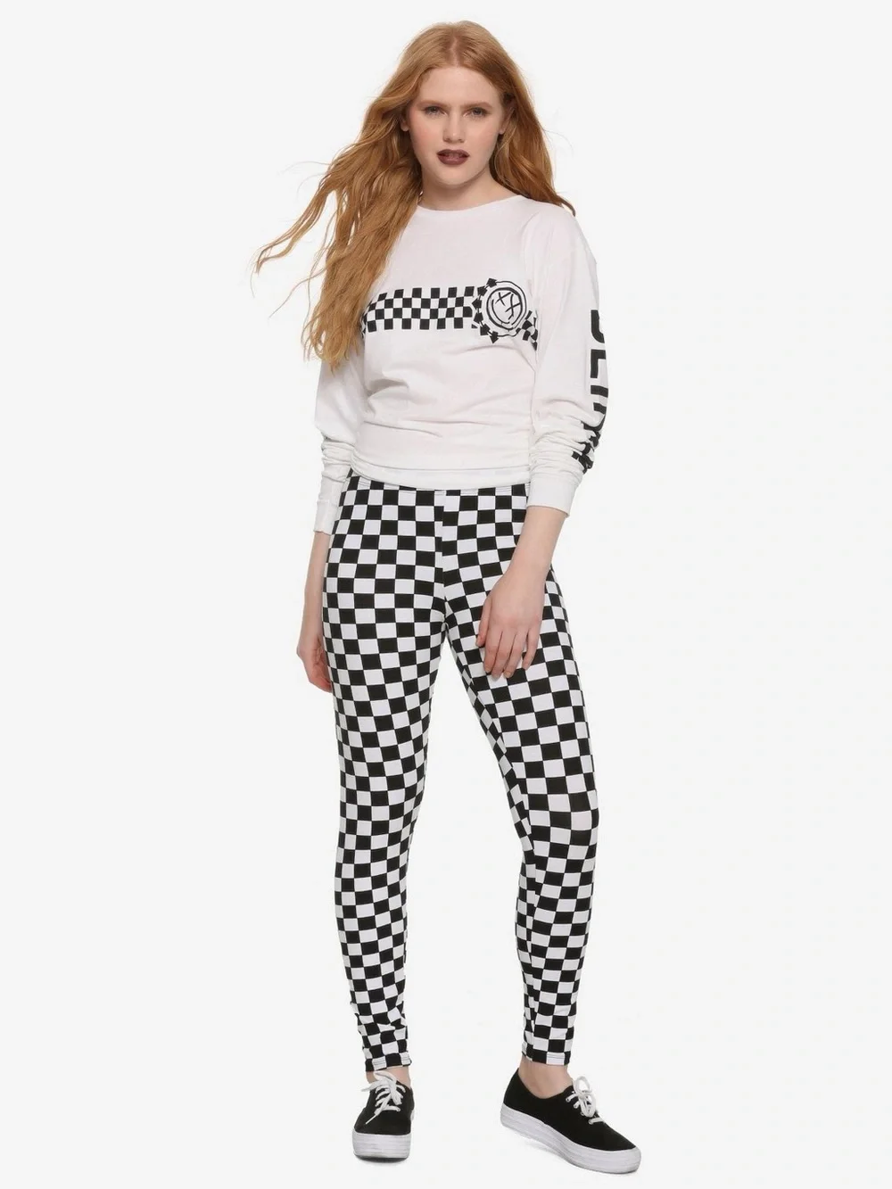 WONDER NATION | L 10/12 | Black White Checkered Cotton Leggings + Skirt Lot